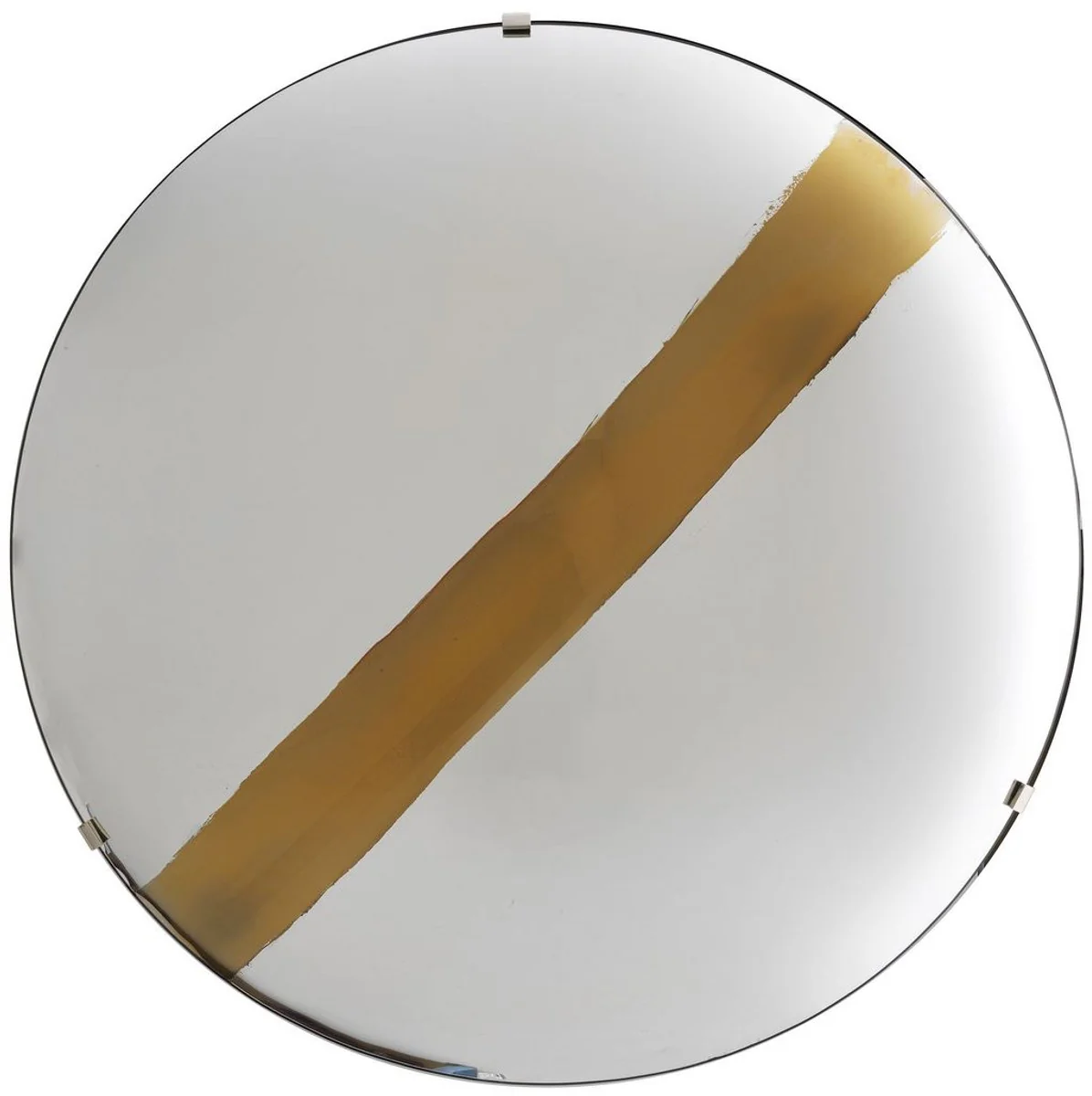 Luxury mirror with golden stripes Ø 119 cm - Round concave wall mirror with wall bracket - Luxury collection