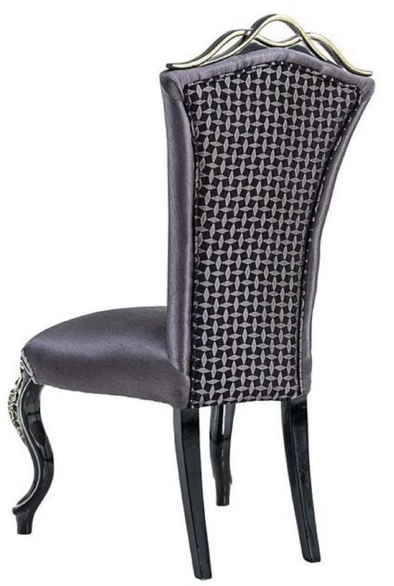 Luxury Baroque Dining Room Chair Set Purple / Black / Gold - Handmade Kitchen Chairs Set of 6 - Baroque Dining Room Furniture - Noble & Magnificent