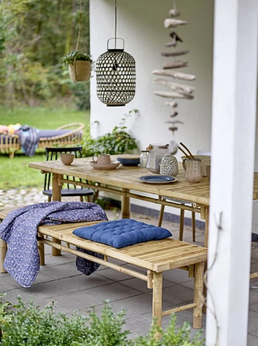 Luxury dining table natural colors 200 x 100 x H. 74 cm - Rectangular bamboo kitchen table - Dining room furniture - Bamboo furniture - Luxury furniture - Luxury dining room furnishings