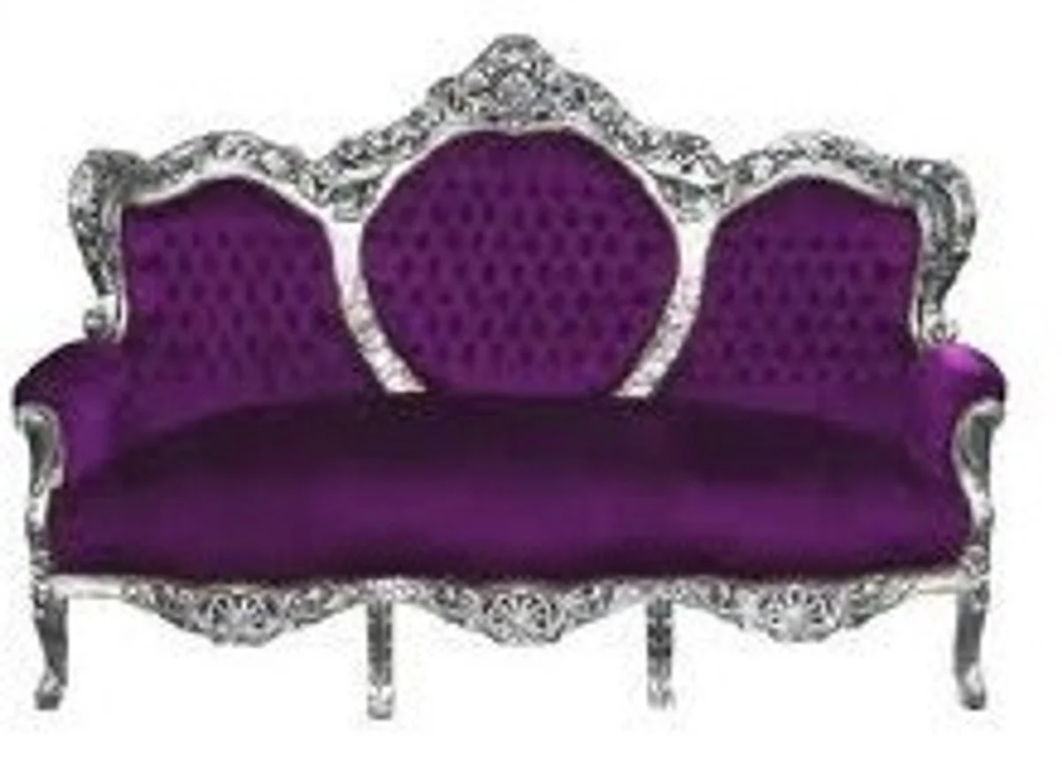 Baroque Sofa Set King Purple / Silver - Repro Antique Baroque Furniture