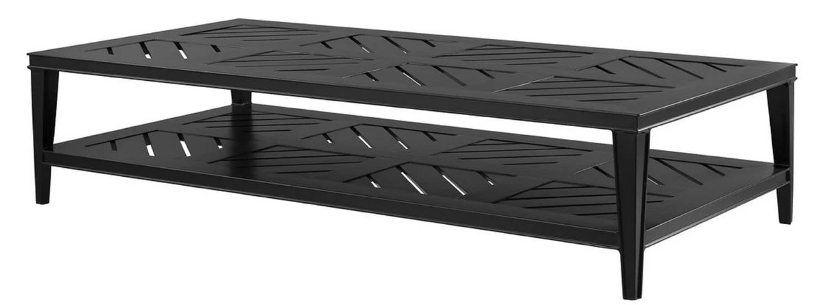 Luxury coffee table matt black 180 x 90 x H. 42 cm - rectangular living room table made of high-quality, durable aluminum - garden table