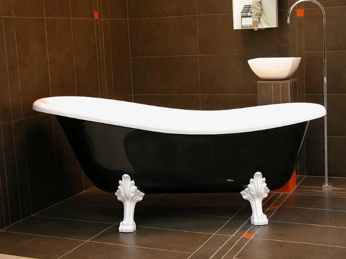 Freestanding luxury bathtub Art Nouveau Roma black/white/white 1470mm - Baroque antique bathroom