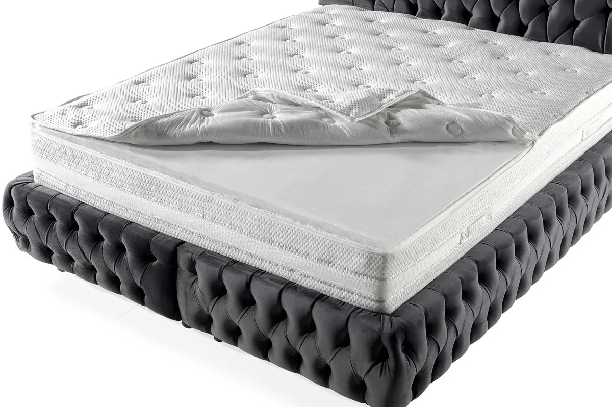 Luxury Double Bed Gray / Brown - Various Sizes - Modern Bed with Mattress - Bedroom Furniture