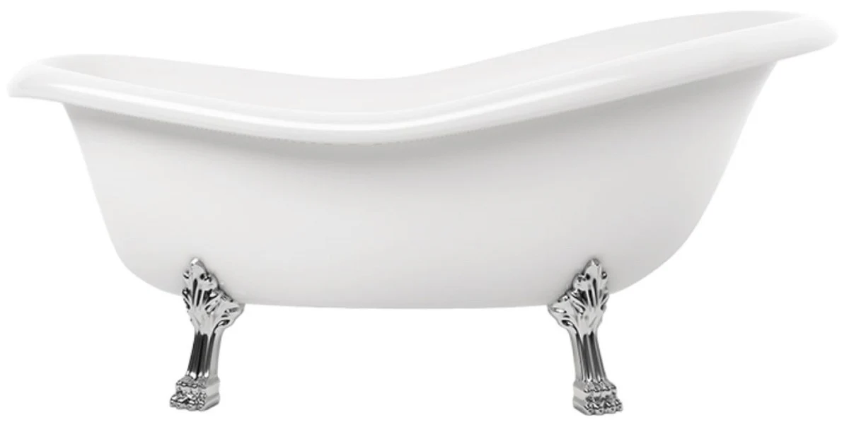 Art Nouveau bathtub white / silver 168 cm - Freestanding retro style bathtub