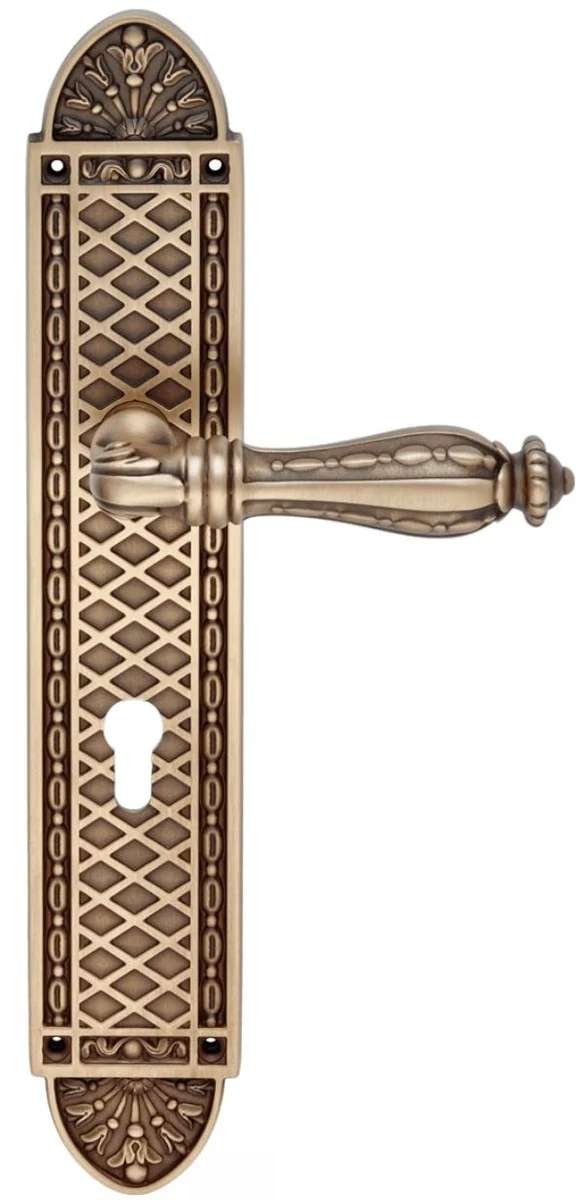 Baroque door handle set brass patinated 15.5 x H. 35 cm - Baroque style furniture