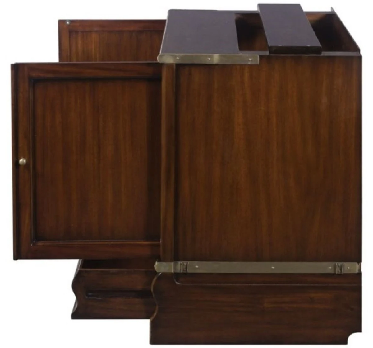 Luxury mahogany bookcase with 2 doors and drawer dark brown 86 x 47 x H. 68 cm - luxury office furniture