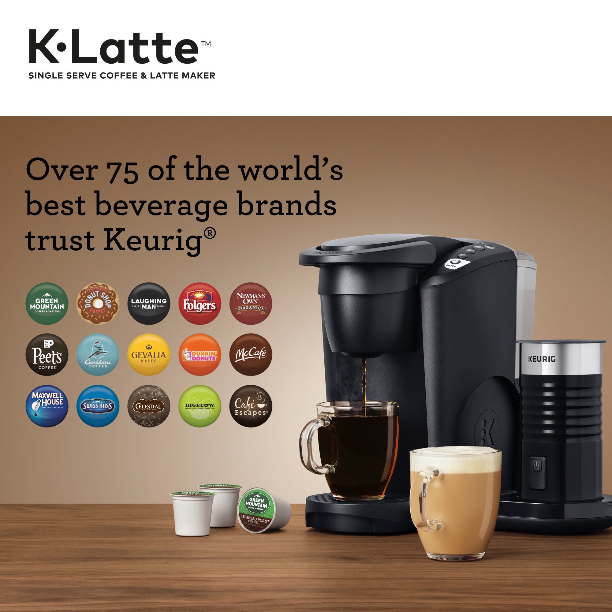 Keurig K-Latte Single Serve K-Cup Kaffee und Latte Maker, Schwarz