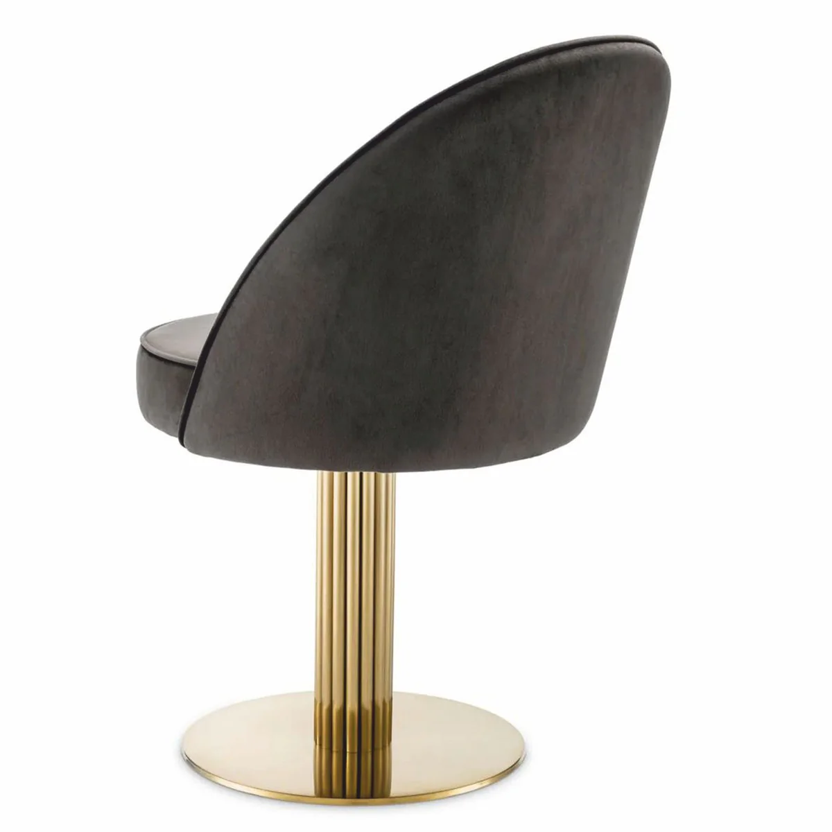 Luxury dining room chair gray / brass H.85 cm - swivel chair - dining room furniture