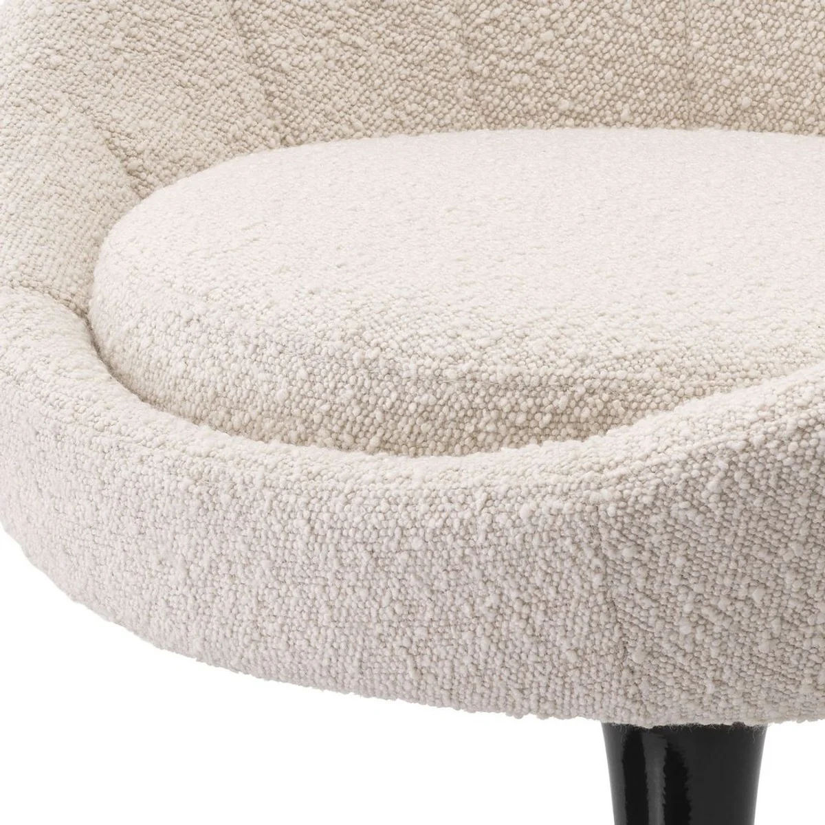 Luxury dining room chair cream / black 67 x 57 x H. 78.5 cm - swivel chair in 60s design - luxury dining room furniture