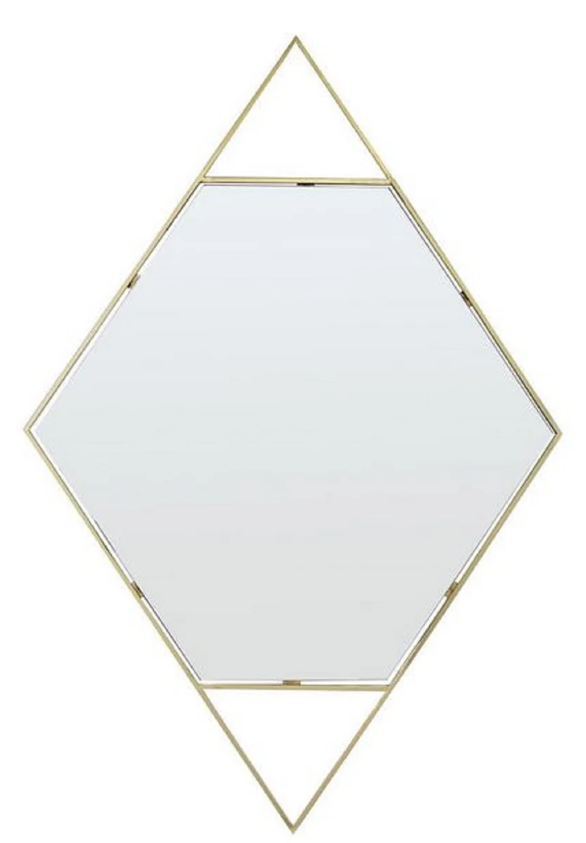 Designer wall mirror gold 81 x H. 119 cm - stainless steel mirror in the shape of a diamond - designer furniture