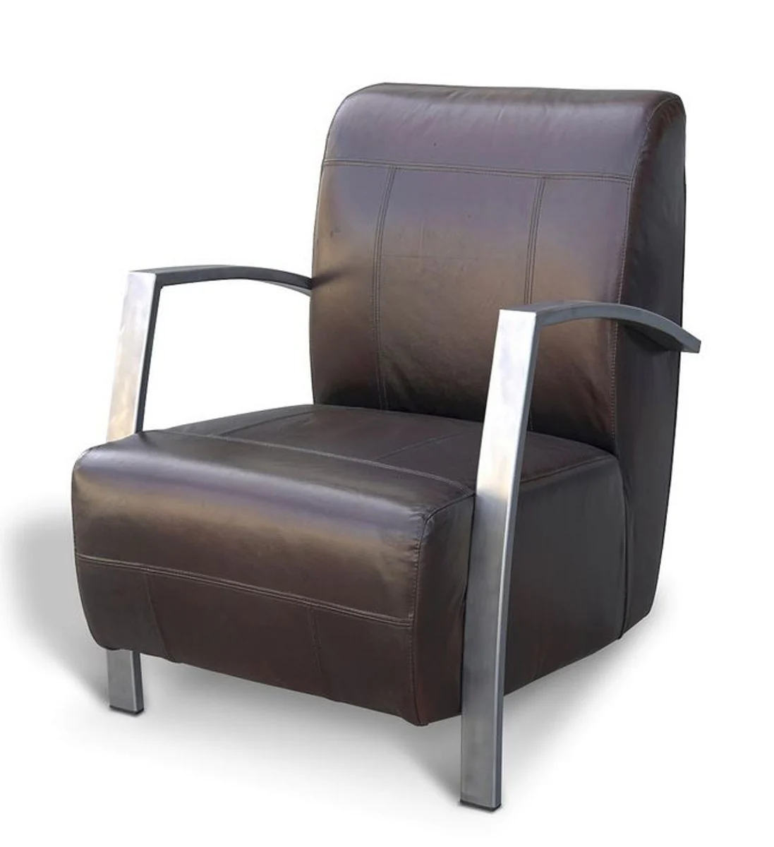 Vintage Industrial Genuine Leather Lounge Chair - ALL COLORS - Luxury Living Room Armchair Industrial Design Furniture Buffalo Leather