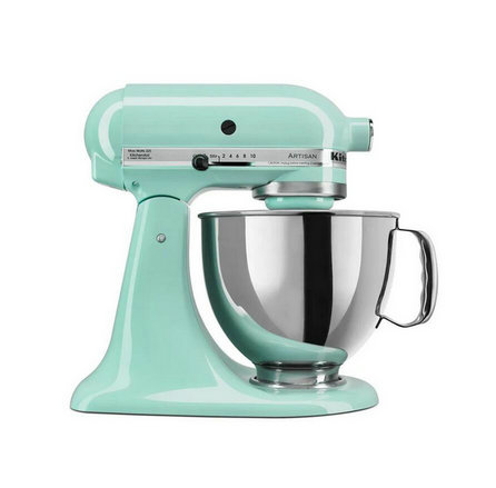 Artisan 5 Qt. 10-Speed Ice Blue Stand Mixer mit Flat Beater, 6-Wire Whip und Dough Hook Attachments