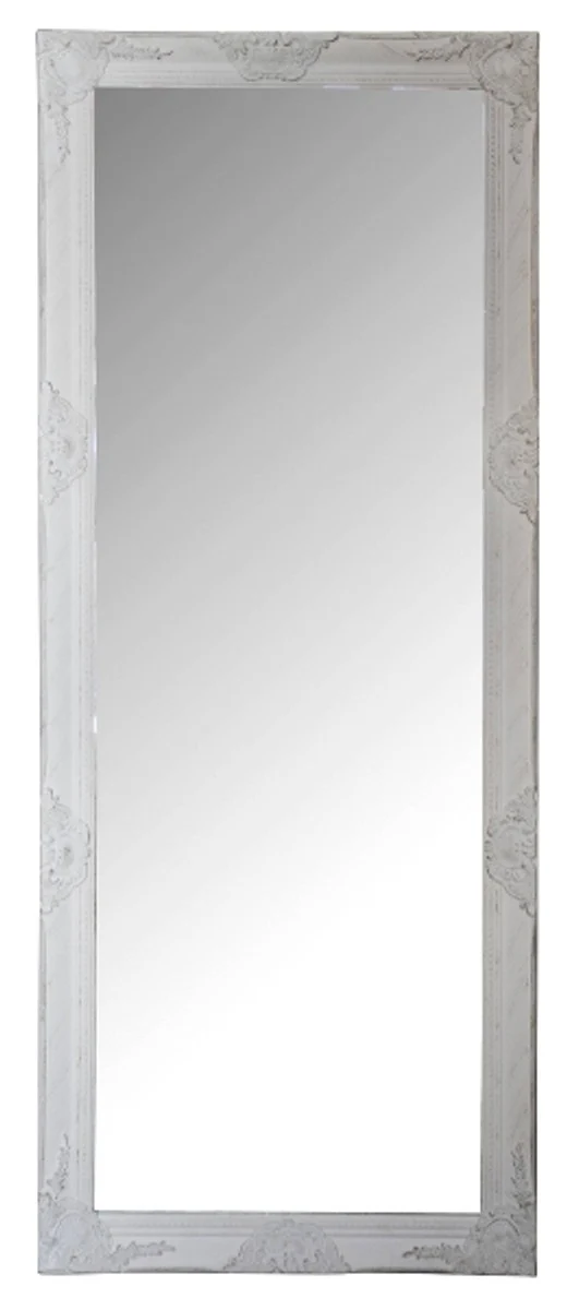 Baroque mirror / wall mirror with wooden frame white 60 x H. 150 cm - Baroque furniture