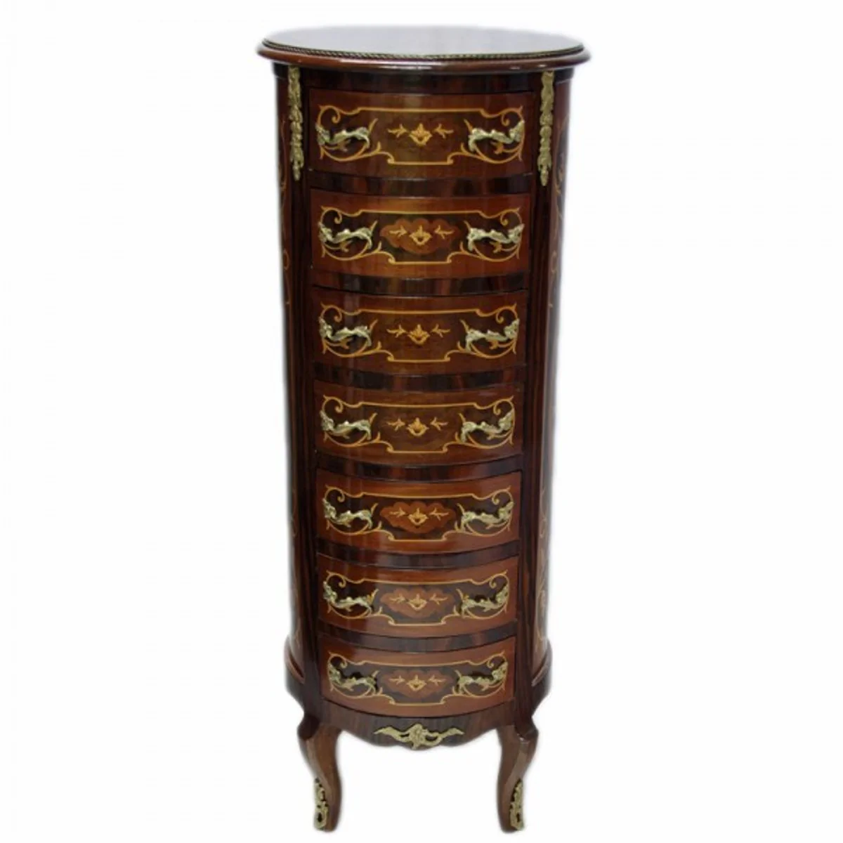 Baroque chest of drawers round with 7 drawers