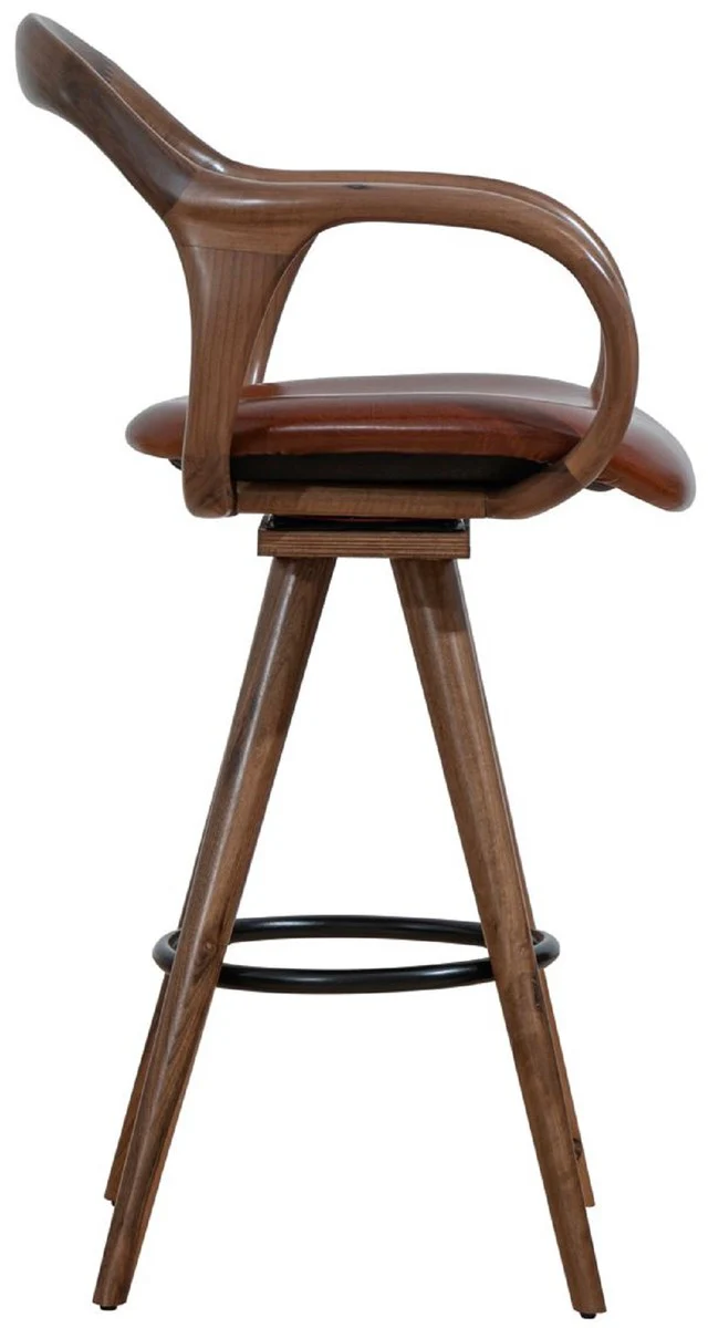 Luxury bar chair with armrests brown / black H. 108 cm