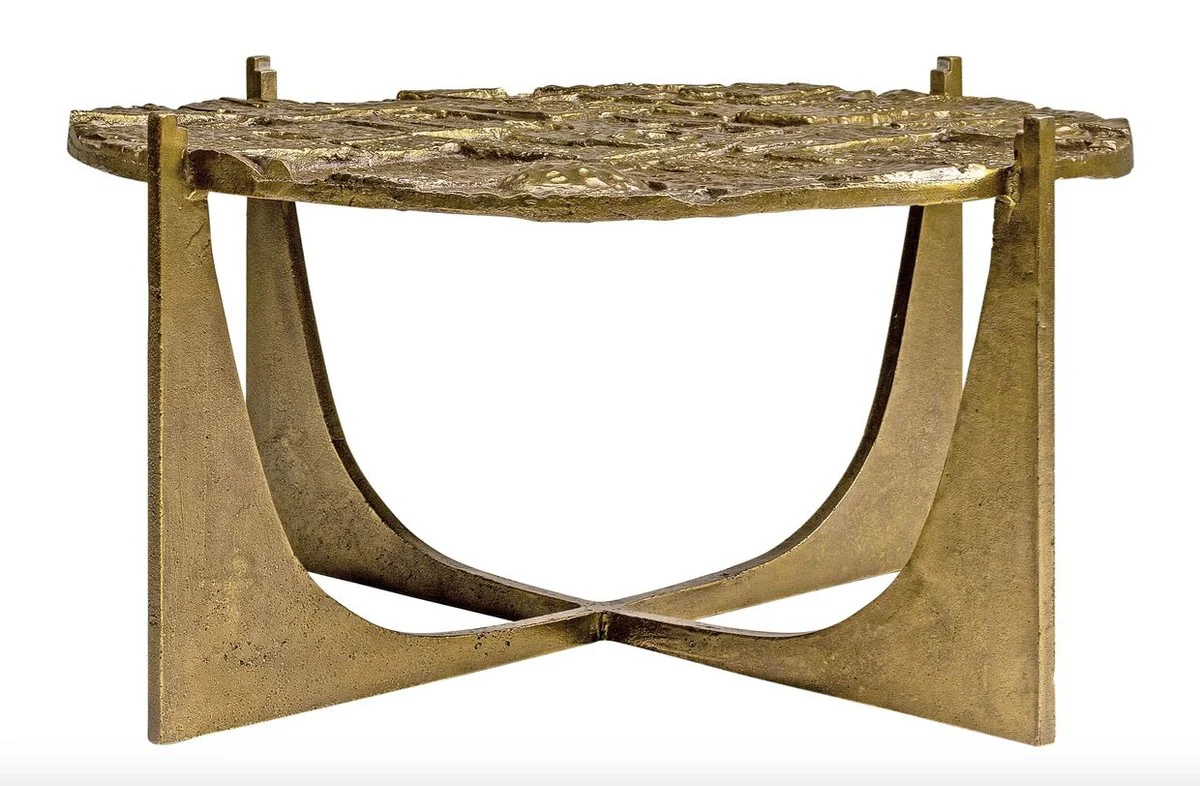 Luxury Art Deco coffee table bronze 74 x 38 cm - gold with glass top - art design table