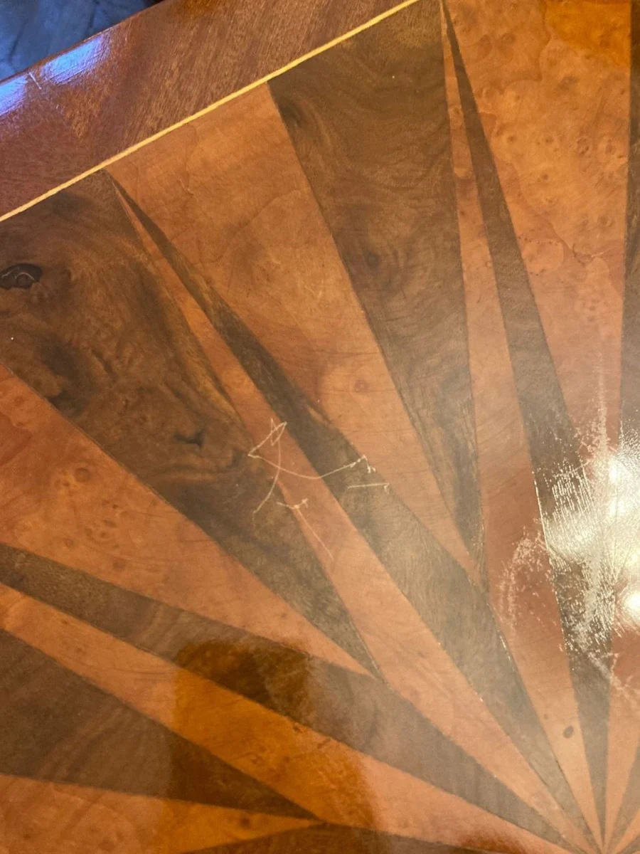 Baroque side table with chess & backgammon playing surface dark brown / brown / brass 60 x 60 x H. 71 cm - Baroque furniture - antique style furniture - noble & magnificent