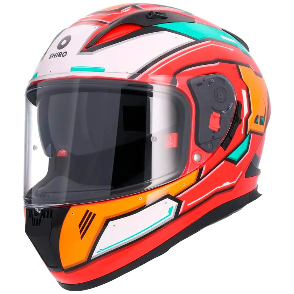 SHIRO SH-605 SHADOW HELMET RED / ORANGE / BLUE