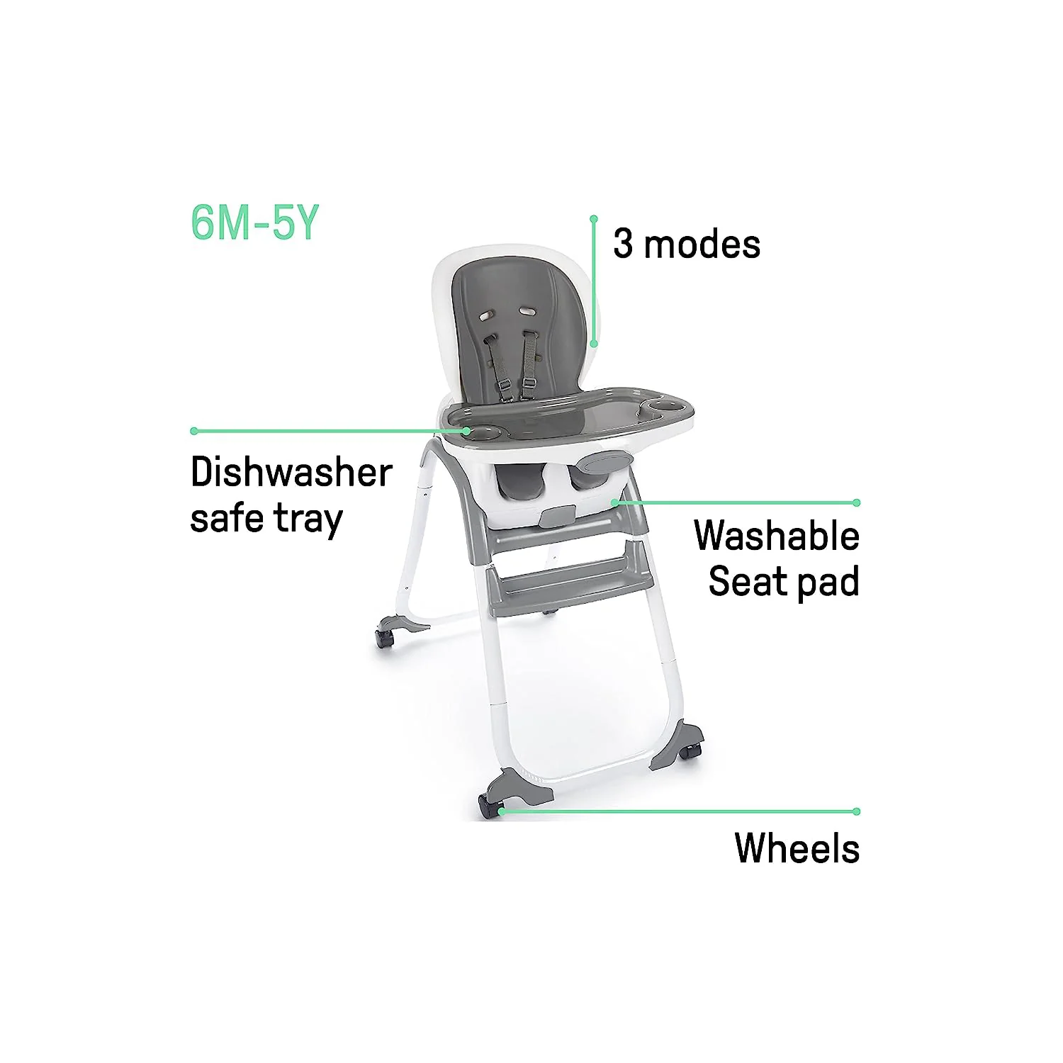 Ingenuity Trio Elite 3-in-1-Hochstuhl Braden – Hochstuhl, Kleinkindstuhl und Sitzerhöhung
