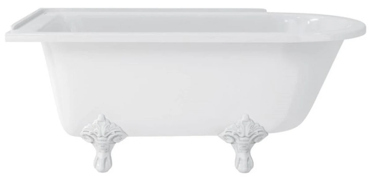 Luxury Art Nouveau bathtub white / white 150 x 75 x H. 65 cm - Freestanding retro acrylic bathtub - Nostalgic retro bathroom furniture