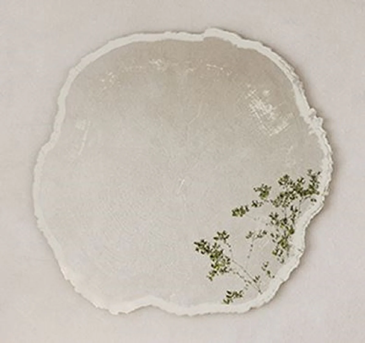 Luxus Wandspiegel im Baumscheiben Design Weiß / Beige 80 x 2,5 x H. 78 cm - Wohnzimmer Spiegel - Schlafzimmer Spiegel - Garderoben Spiegel - Luxus Möbel - Luxus Interior