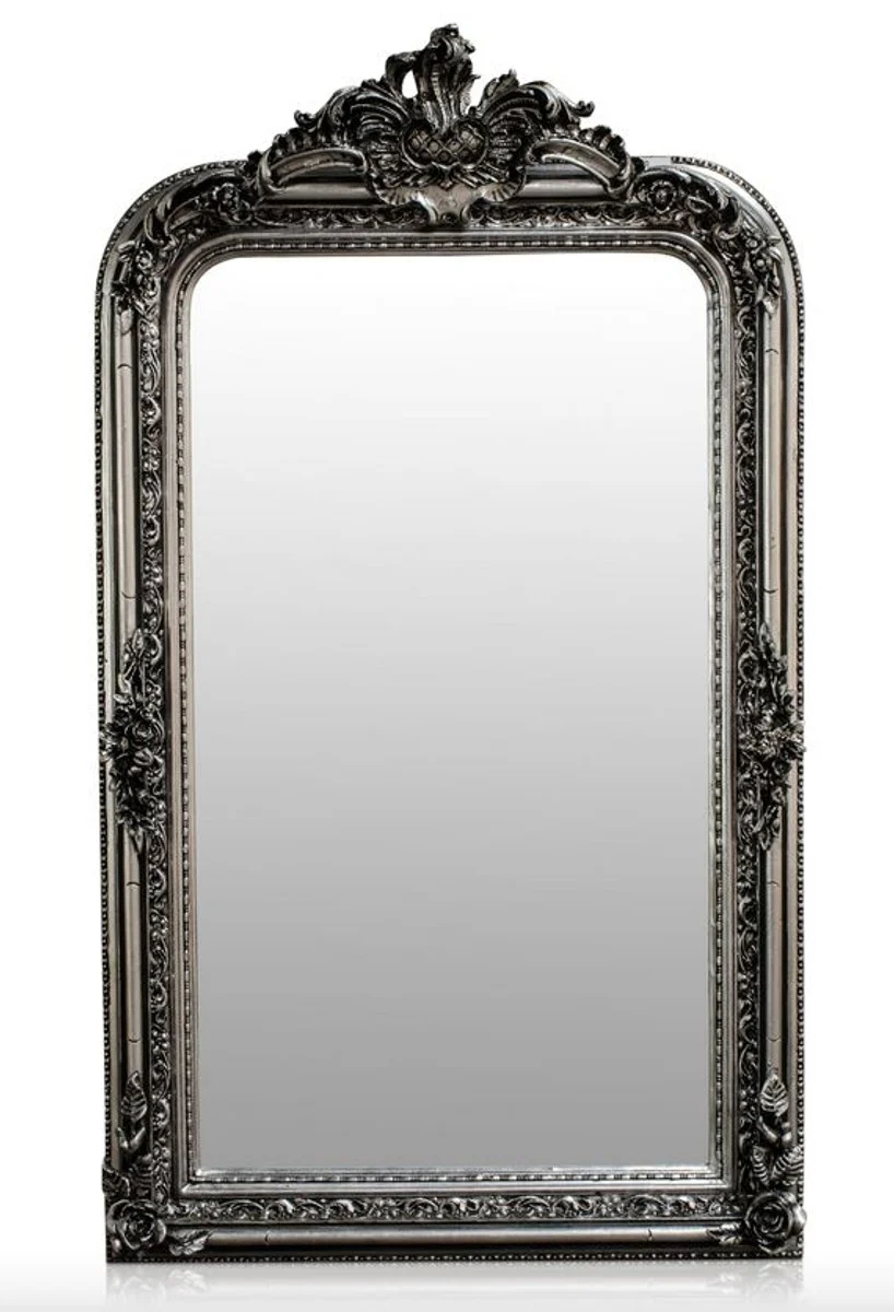 Baroque mirror silver antique style 90 x H. 160 cm - wall mirror furniture