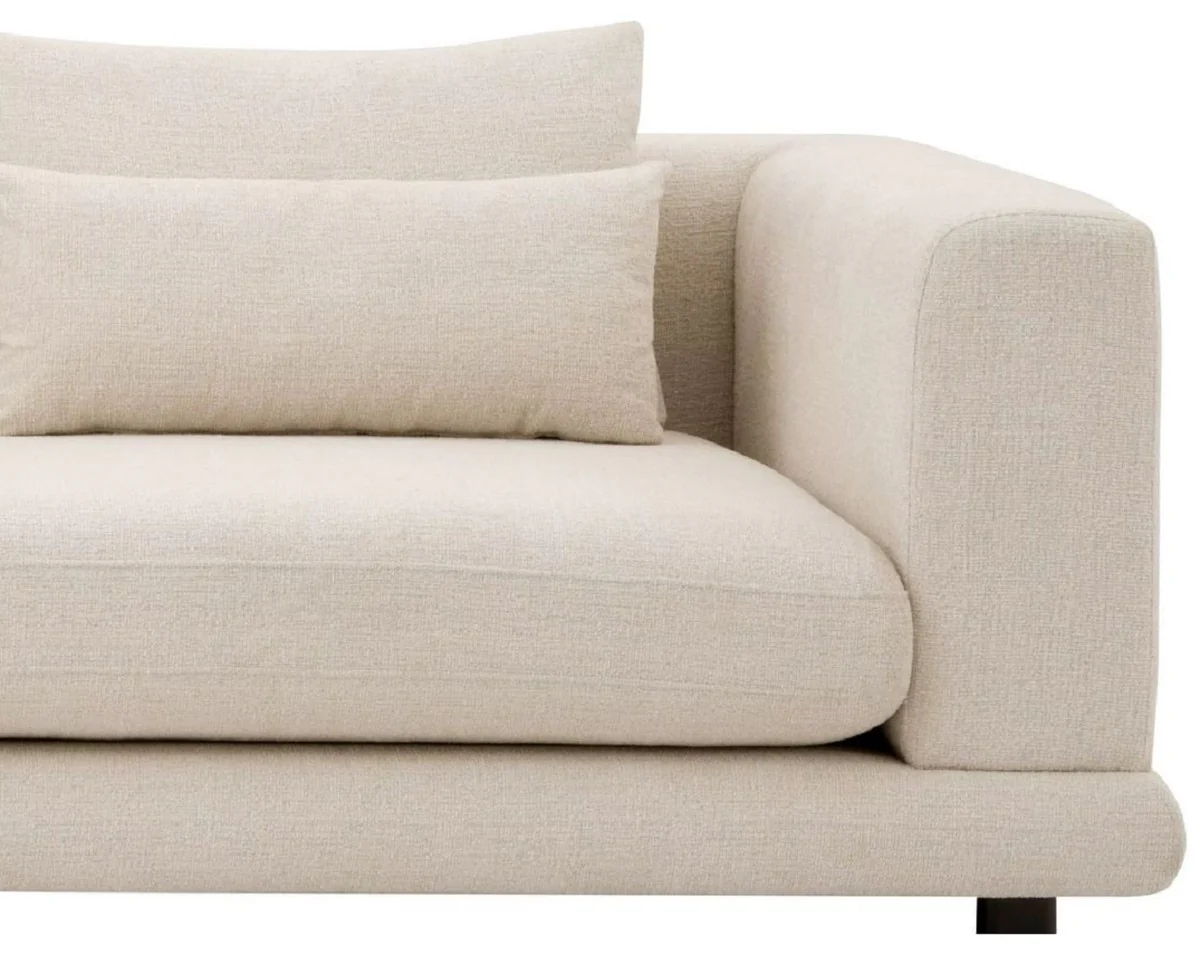 Luxury sofa beige / black 285 x 106 x H. 66 cm - living room sofa with cushions - living room furniture - luxury furniture - living room furnishings - luxury furnishings - luxury quality