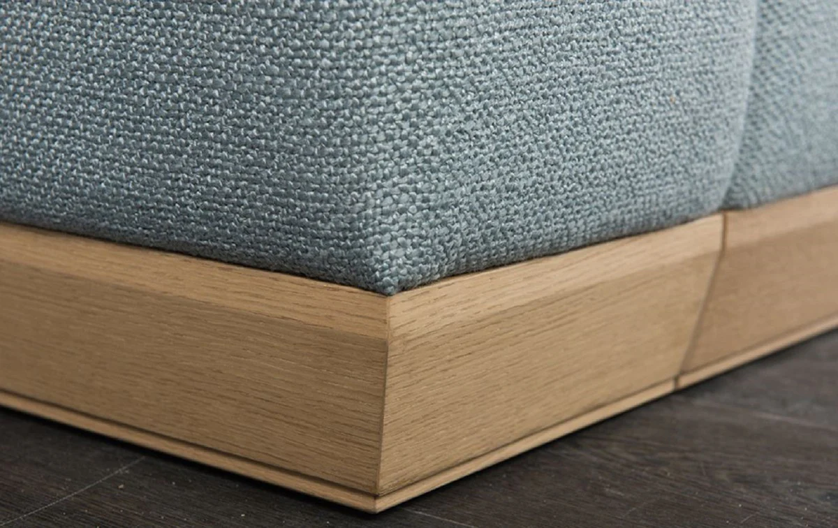 Sofa bed light blue / natural colors 240 x 100 x H. 80 cm - Modern living room sofa - Living room furniture