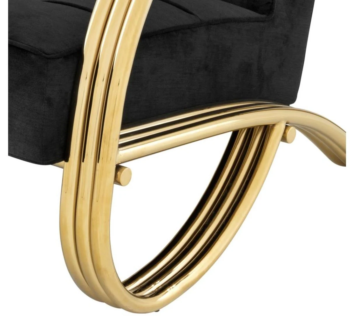 Luxury armchair black / gold 75 x 98 x H. 78 cm - designer armchair