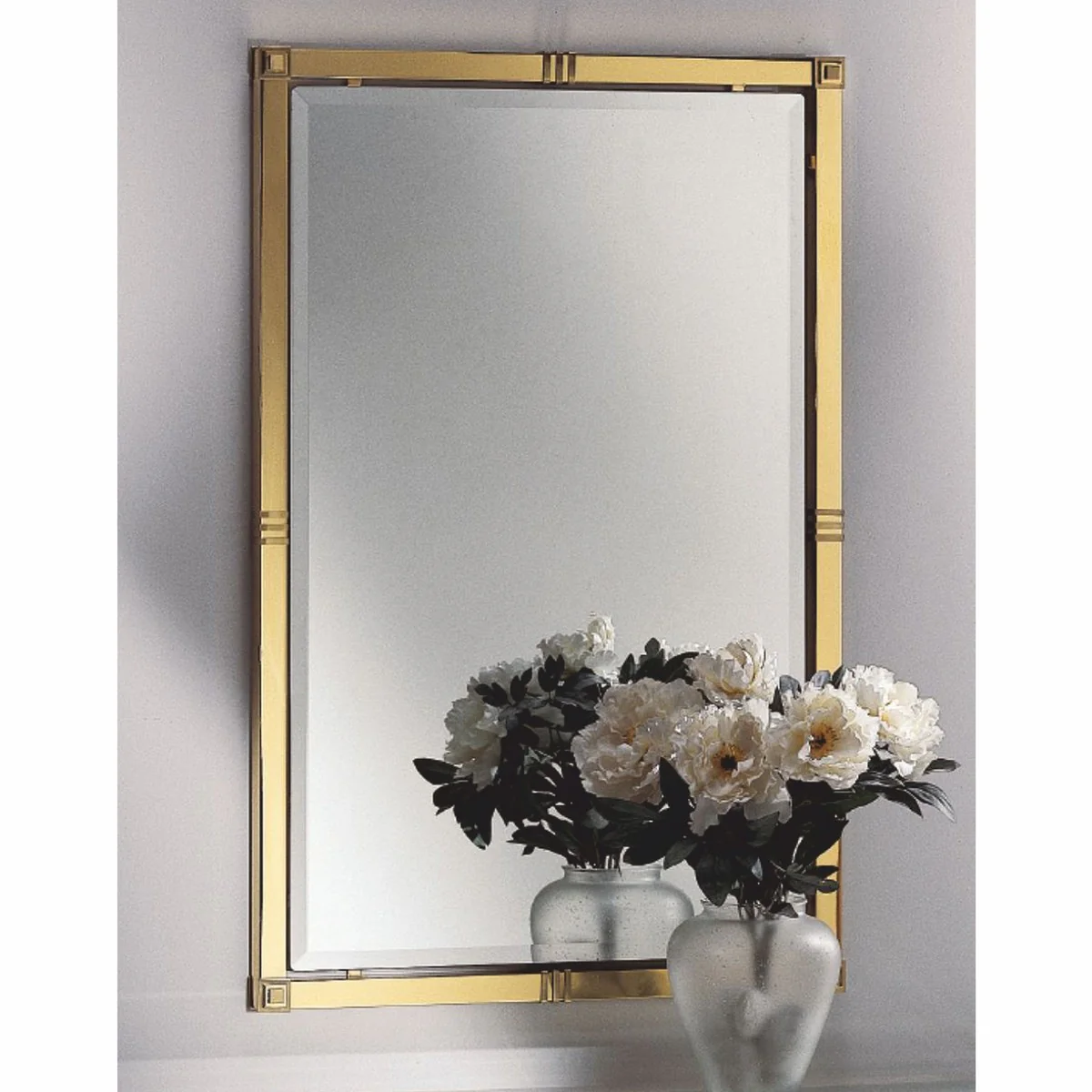 Luxury mirror shiny brass / satin brass H. 100 cm - Made in Italy