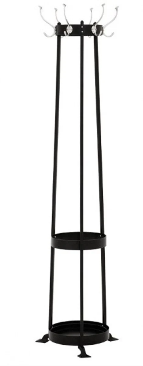 Designer luxury coat stand including umbrella stand Circle Black - nickel-plated aluminum - very elegant