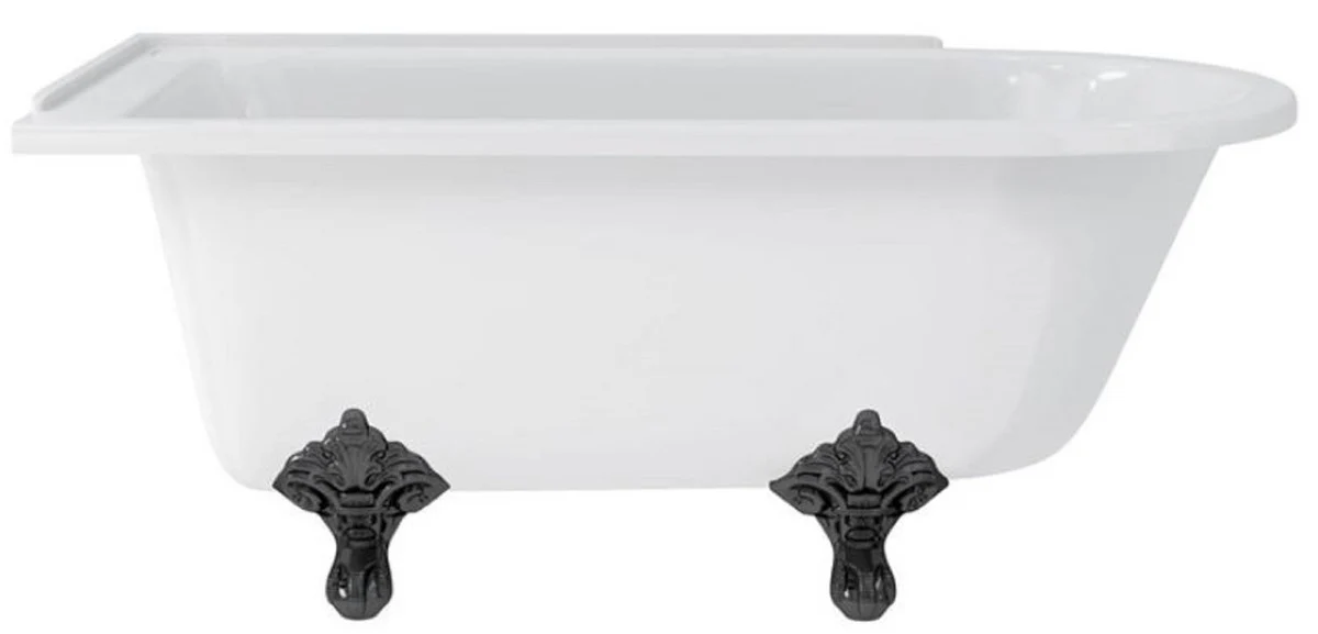 Luxury Art Nouveau bathtub white / black 150 x 75 x H. 65 cm - Freestanding retro acrylic bathtub - Nostalgic retro bathroom furniture