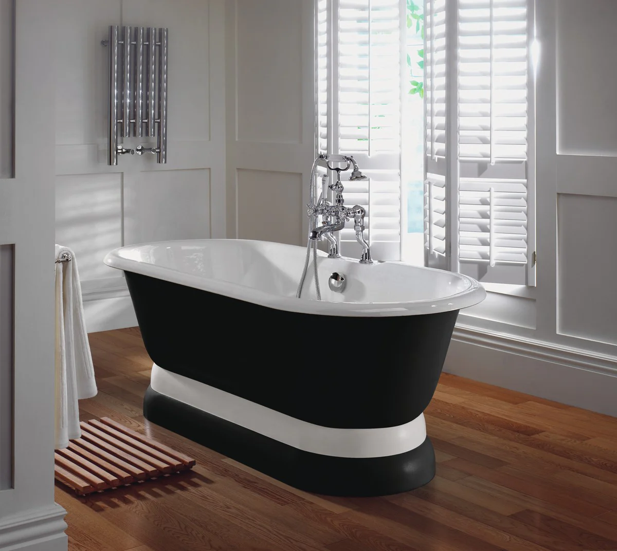 Luxury Art Nouveau bathtub black / white 170 x 78 x H. 58.5 cm - Freestanding bathtub - Bathroom furniture