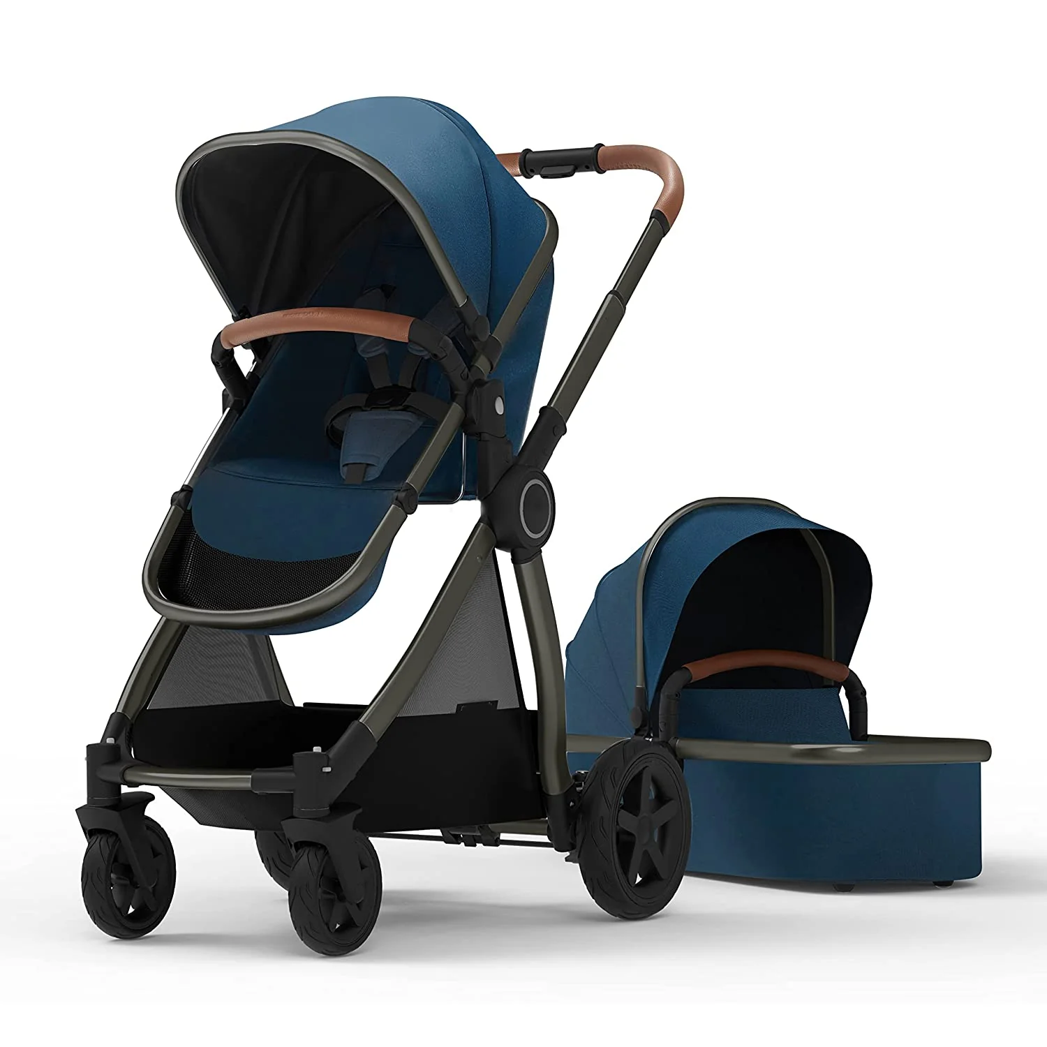 Kinderwagen mit abnehmbarem Stubenwagen – Kinderwagen in voller Größe für bequeme Ausflüge mit dem Baby – Kleinkind-Kinderwagen mit umkehrbarem Kinderwagensitz – Kinderwagen mit leichtgängigem Stubenwagen