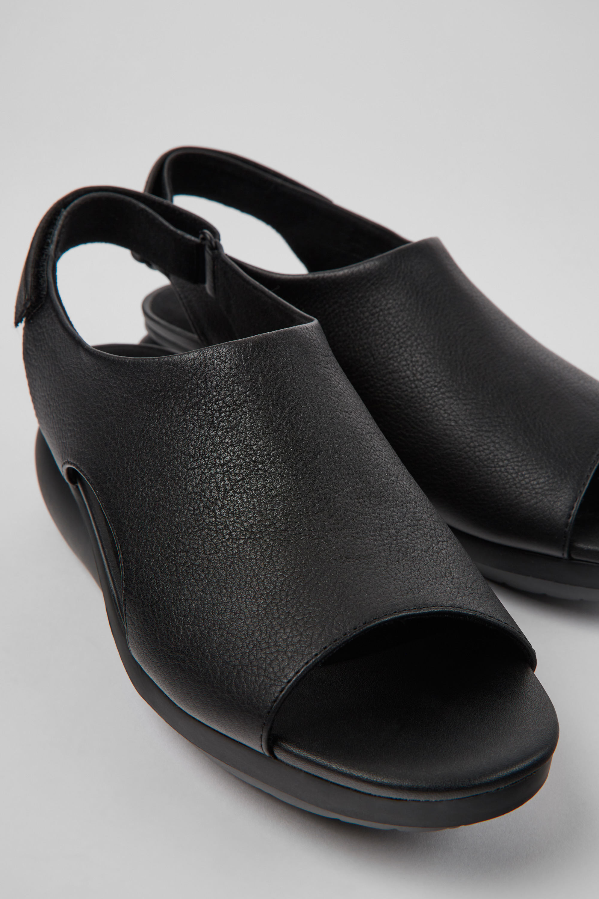 Ballon - Schwarze Leder Sandalen für Damen