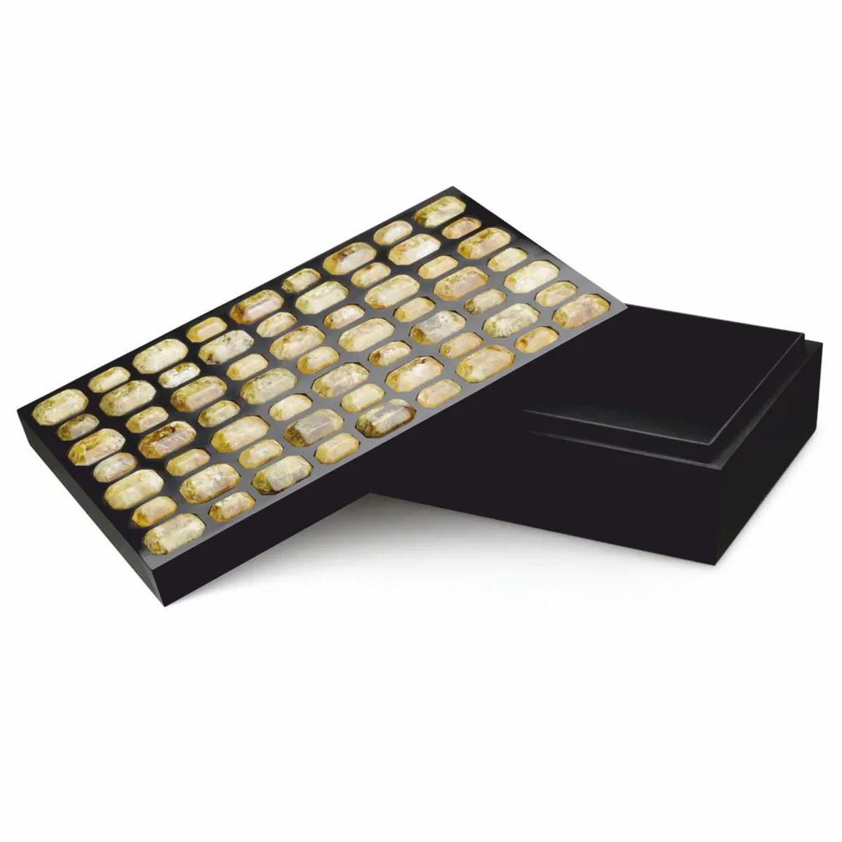 Luxus Schmuckkasten Schwarz / Gelb 37,5 cm - Aufbewahrungsbox