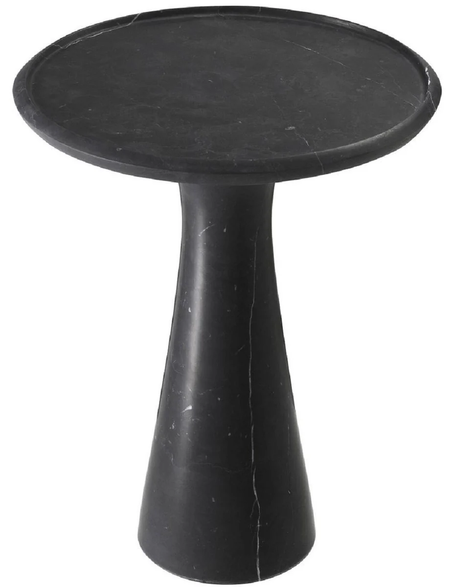Luxury side table black Ø 46.5 x H. 60 cm - Round side table made of high-quality marble - Luxury living room furniture