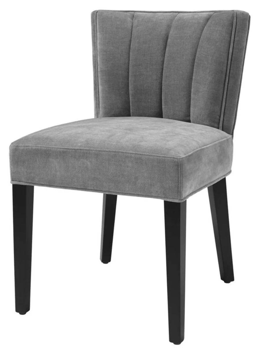 Luxury dining room chair gray / black 51 x 62 x H. 82 cm - Luxury dining room furniture