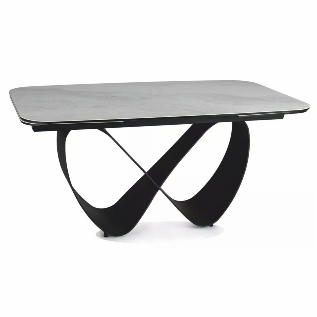 Luxury dining table matt white / matt black 160-240 cm - extendable