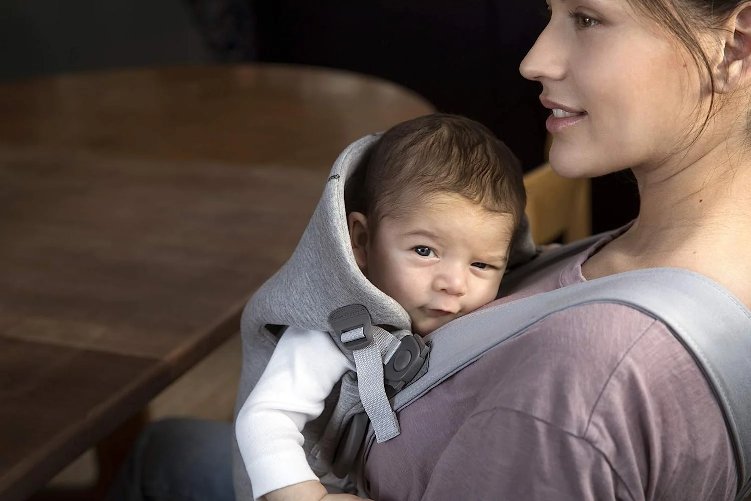 Babytrage Mini, 3D-Netz, Anthrazit/Leopard