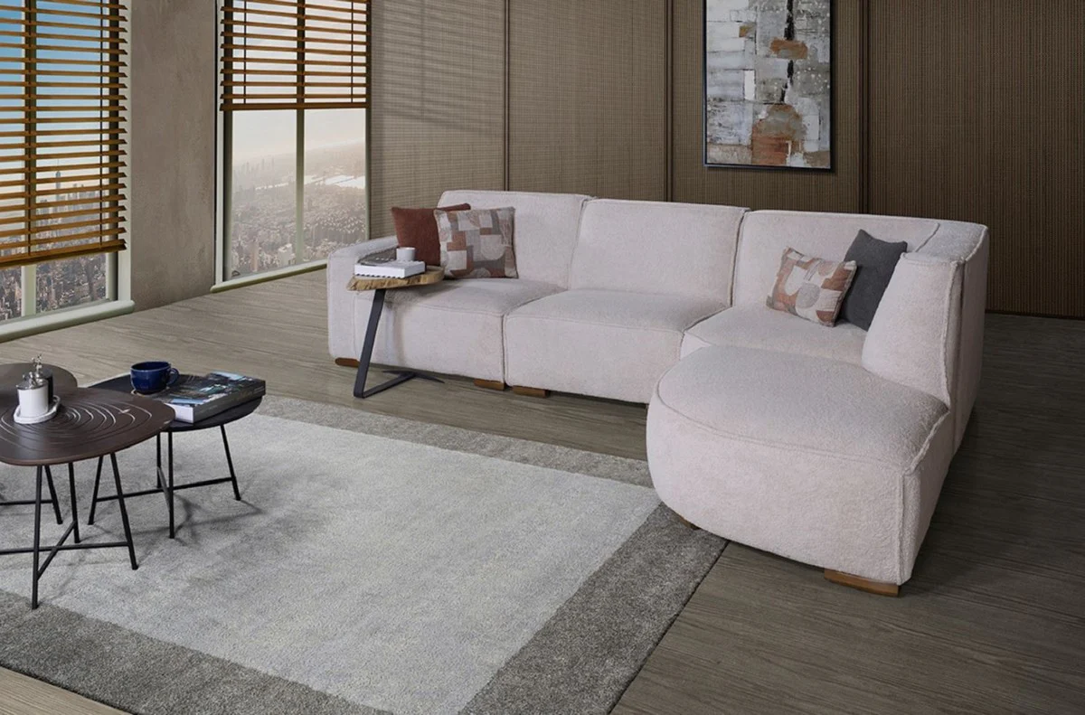 Luxury corner sofa gray / brown 290 x 215 cm - living room & hotel furniture