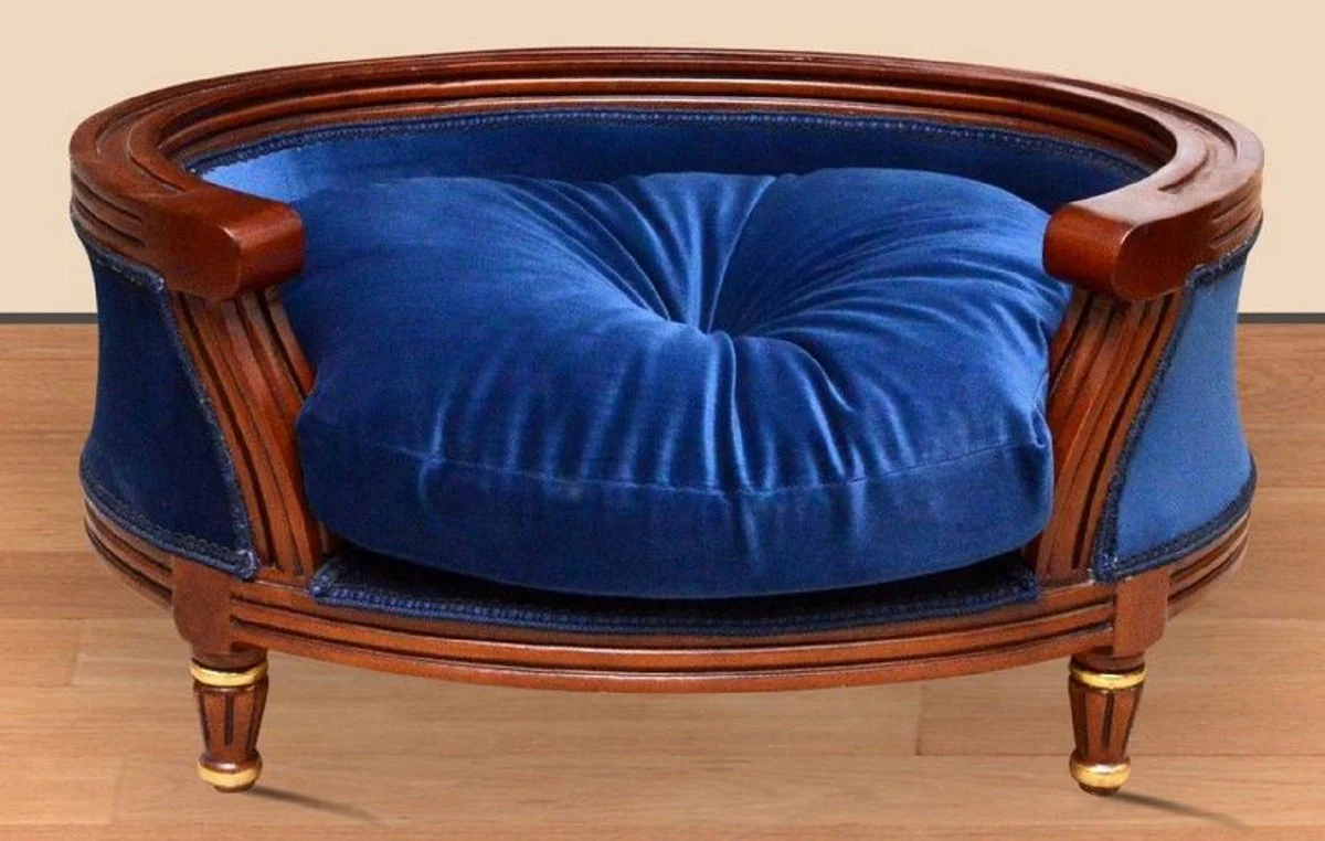Baroque dog bed royal blue / brown / gold - Baroque dog furniture - Baroque animal furniture - Baroque style furniture
