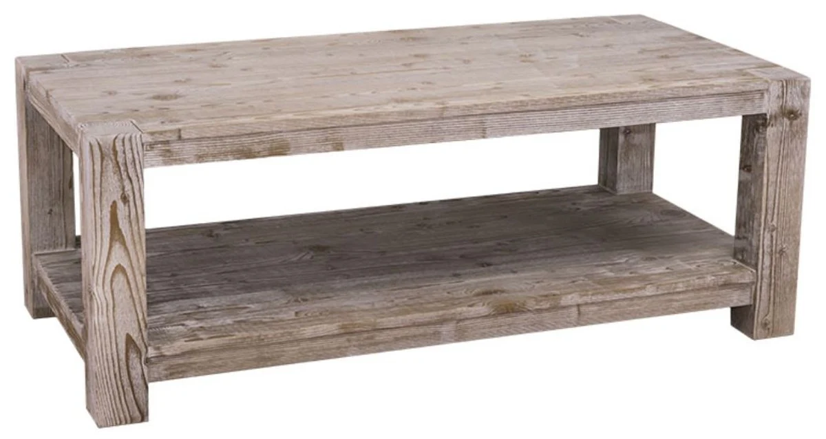Country house style coffee table natural colors 120 x 60 x H. 45 cm - living room table in country house style