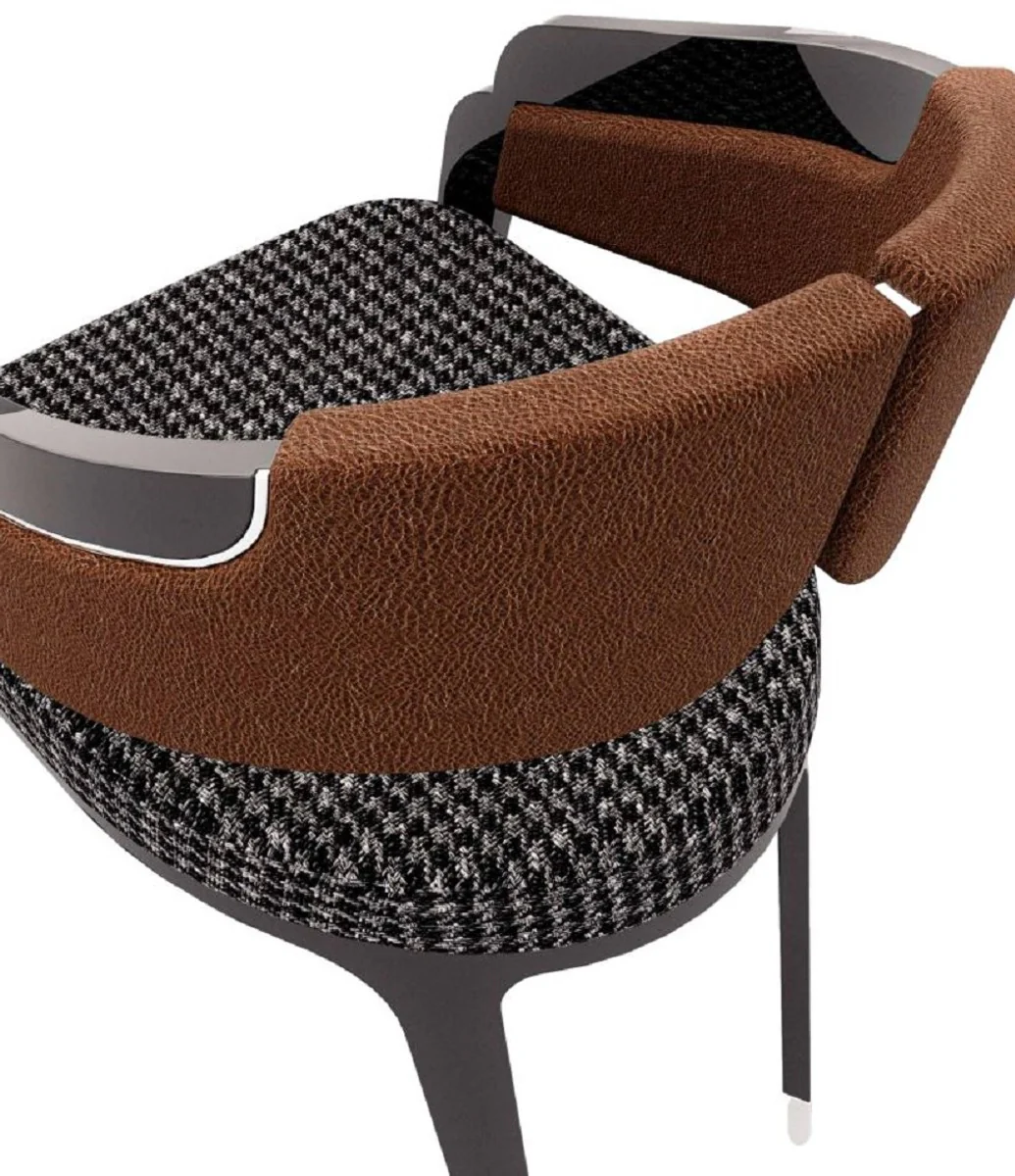 Luxury designer dining room chair set of 8 gray / brown - luxury furniture - designer furniture - dining room furniture - restaurant furniture - hotel furniture - luxury quality