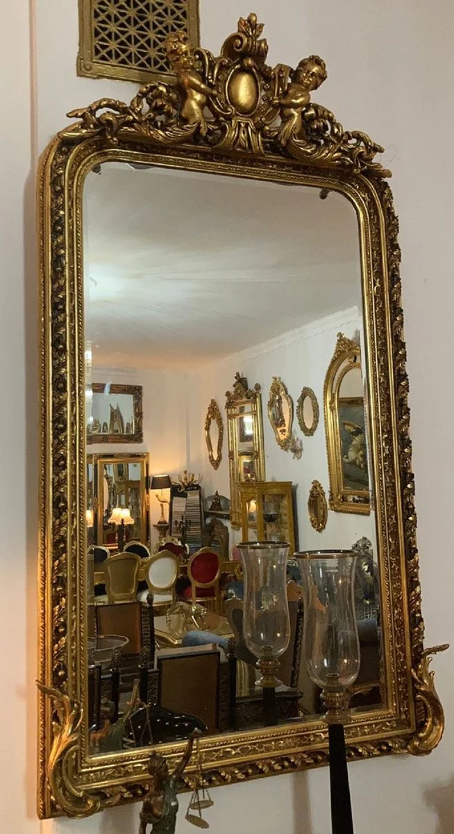 Baroque mirror gold - Baroque style mirror with decorations - Rectangular baroque style wall mirror - Baroque wardrobe mirror - Baroque furniture - Baroque style furniture - Noble & magnificent