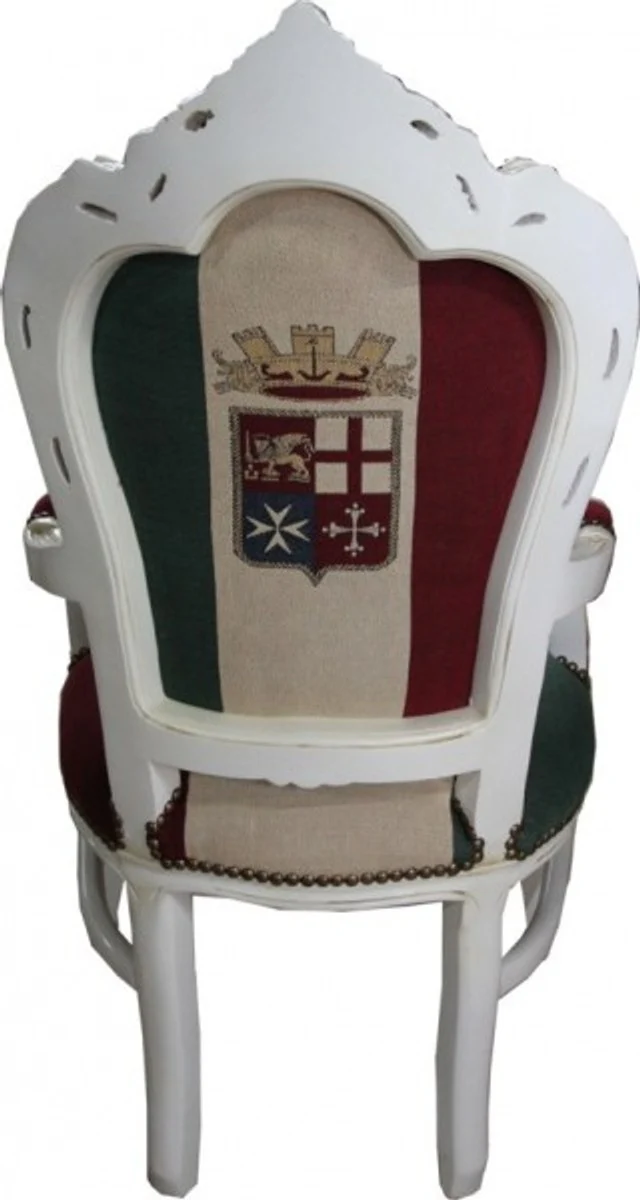 Baroque dining room with armrests Italy / cream antique style