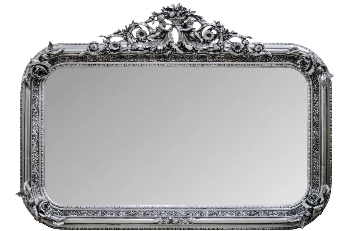 Antique style wall mirror silver 142 x H. 100 cm - Baroque living room furniture