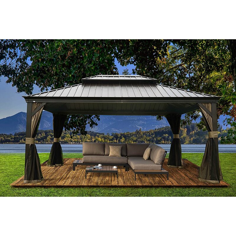 Alexander 16 Ft. W x 12 Ft. D Aluminium Patio Gazebo