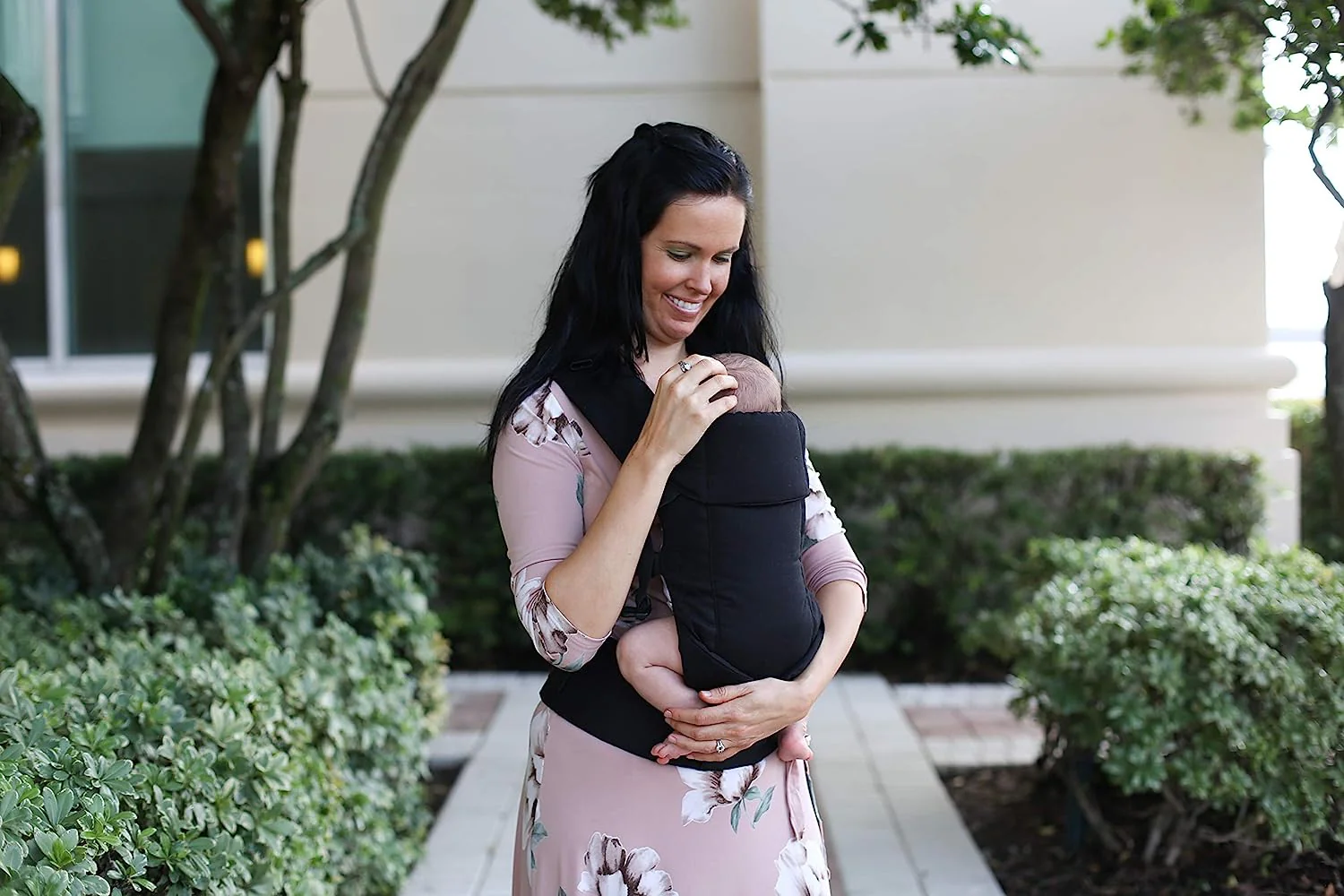 Babytrage für Neugeborene bis Kleinkinder – alle Positionen Babytrage, Babytrage-Rucksack und Baby-Vordertrage mit verstellbarem Sitz, ergonomische Babytrage, 3,3–15,6 kg (Marineblau)