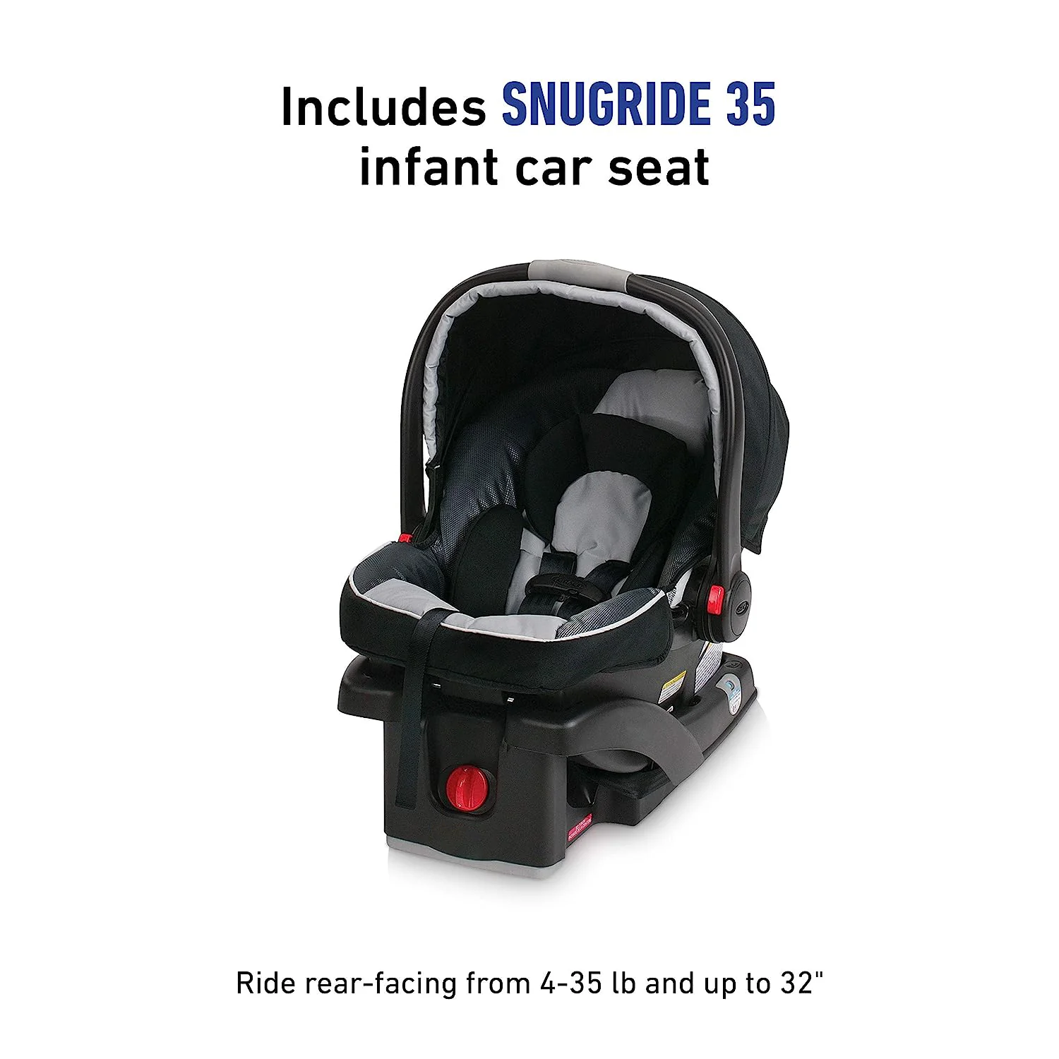 FastAction Fold Jogger Reisesystem | Beinhaltet den FastAction Fold Jogging-Kinderwagen und den SnugRide 35-Kindersitz, Gotham